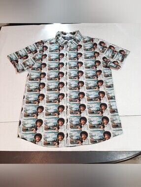 Bob Ross Button Down Shirt Adult Size Small